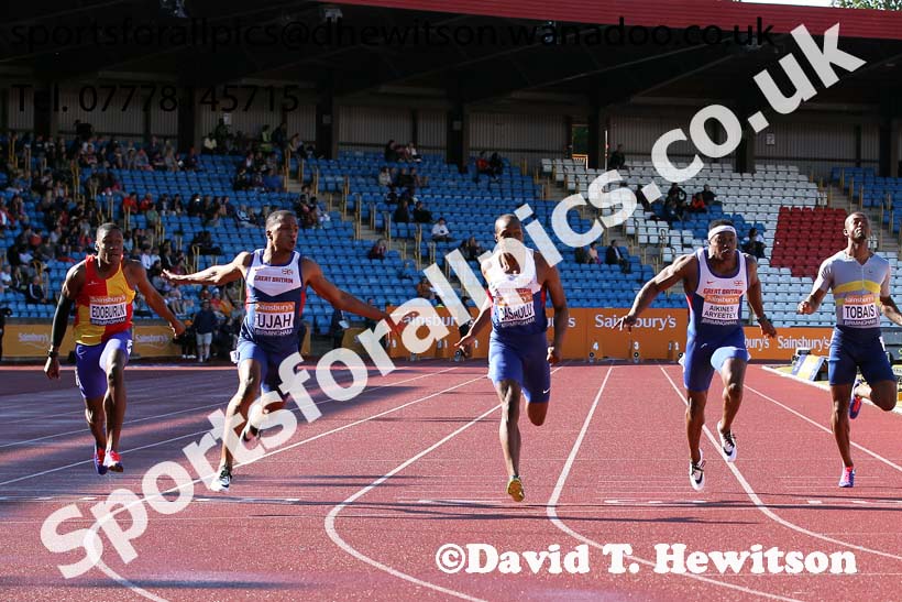Mens 100 metres, Sainsbury's British Champs, Alexander Stadium, Birmingham. Photo: David T. Hewitson/Sprts for All Pics